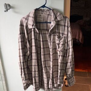We The Free Brown Plaid Shirt